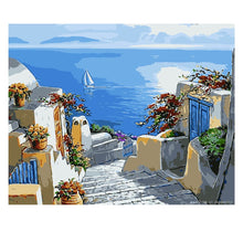 Load image into Gallery viewer, DIY Painting by number kit | Beautiful view of the Aegean Sea