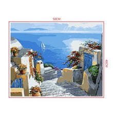 Load image into Gallery viewer, DIY Painting by number kit | Beautiful view of the Aegean Sea