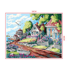 Load image into Gallery viewer, DIY Painting by number kit | Beautiful houses by the sea