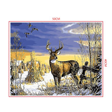 Load image into Gallery viewer, DIY Painting by number kit | Deer on the snow