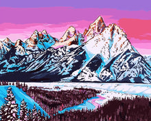 Load image into Gallery viewer, DIY Painting by number kit | Beautiful snow mountain