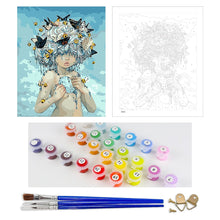 Load image into Gallery viewer, DIY Painting by number kit | Insects healing girl