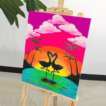 Load image into Gallery viewer, DIY Painting by number kit | Flamingo couple