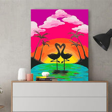 Load image into Gallery viewer, DIY Painting by number kit | Flamingo couple