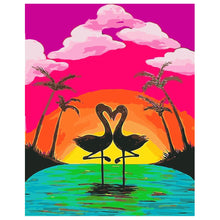 Load image into Gallery viewer, DIY Painting by number kit | Flamingo couple