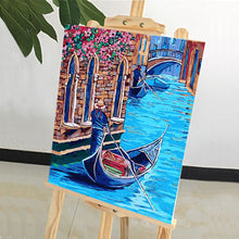 Load image into Gallery viewer, DIY Painting by number kit | Boat on the river in venice