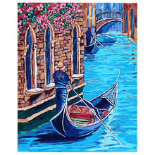 Load image into Gallery viewer, DIY Painting by number kit | Boat on the river in venice
