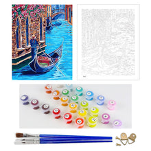 Load image into Gallery viewer, DIY Painting by number kit | Boat on the river in venice