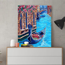 Load image into Gallery viewer, DIY Painting by number kit | Boat on the river in venice