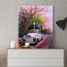 Load image into Gallery viewer, DIY Painting by number kit | Retro car under the cherry tree