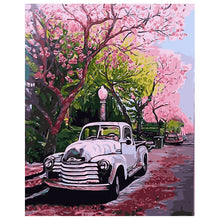 Load image into Gallery viewer, DIY Painting by number kit | Retro car under the cherry tree