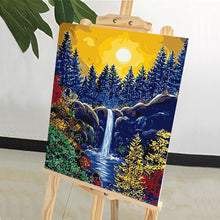 Load image into Gallery viewer, DIY Painting by number kit | Mountain waterfall