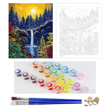 Load image into Gallery viewer, DIY Painting by number kit | Mountain waterfall