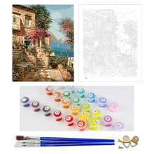 Load image into Gallery viewer, DIY Painting by number kit | Beautiful house by the sea
