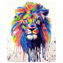 Load image into Gallery viewer, DIY Painting by number kit | Watercolor lion