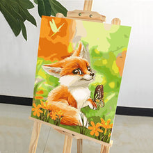 Load image into Gallery viewer, DIY Painting by number kit | A fox and A butterfly