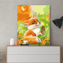 Load image into Gallery viewer, DIY Painting by number kit | A fox and A butterfly
