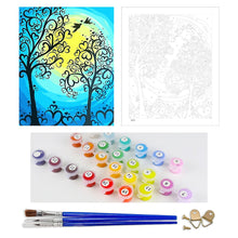 Load image into Gallery viewer, DIY Painting by number kit | Heart shaped tree and love birds