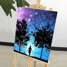 Load image into Gallery viewer, DIY Painting by number kit | Girl under the romantic starry sky