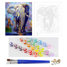 Load image into Gallery viewer, DIY Painting by number kit | Wild elephant