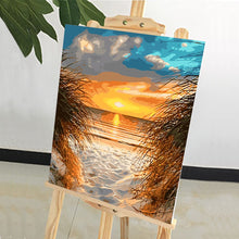 Load image into Gallery viewer, DIY Painting by number kit | Beach under sunset