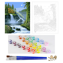 Load image into Gallery viewer, DIY Painting by number kit | Mountain waterfall scenery