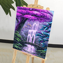 Load image into Gallery viewer, DIY Painting by number kit | Waterfall and big tree