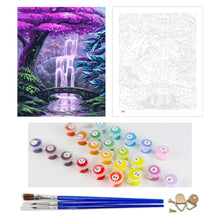 Load image into Gallery viewer, DIY Painting by number kit | Waterfall and big tree