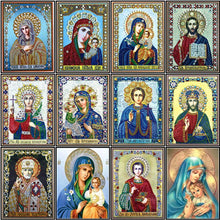 Load image into Gallery viewer, Crystal Rhinestone diamond Painting Kit | Blessed Virgin Mary and Jesus