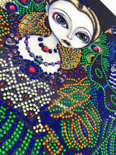 Load image into Gallery viewer, Crystal Rhinestone Diamond Painting Kit | Peacock and Girl