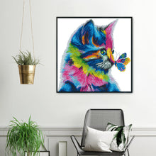Load image into Gallery viewer, 11CT Cross Stitch | Colorful cat (36x36cm)