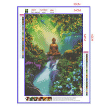 Load image into Gallery viewer, Full Diamond Painting kit | Buddha on the rocks of the waterfall