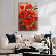Load image into Gallery viewer, Full Diamond Painting kit | Flower poppies in red bottle