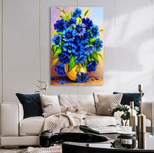 Load image into Gallery viewer, Full Diamond Painting kit | Blue flower