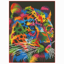 Load image into Gallery viewer, 11CT Full Cross Stitch | Colorful Cheetah (36x46cm)