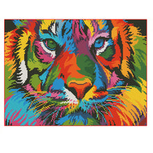 Load image into Gallery viewer, 11CT Full Cross Stitch | Colorful tiger (36x46cm)
