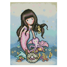 Load image into Gallery viewer, 11CT Full Cross Stitch | Cartoon mermaid (36x46cm)