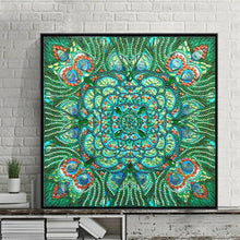 Load image into Gallery viewer, Crystal Rhinestone Diamond Painting Kit | Mandala Green