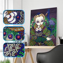 Load image into Gallery viewer, Crystal Rhinestone Diamond Painting Kit | Peacock and Girl