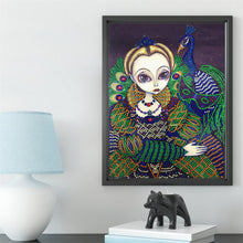 Load image into Gallery viewer, Crystal Rhinestone Diamond Painting Kit | Peacock and Girl