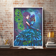 Load image into Gallery viewer, Crystal Rhinestone Diamond Painting Kit | Peacock Dress Girl