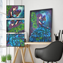 Load image into Gallery viewer, Crystal Rhinestone Diamond Painting Kit | Peacock Dress Girl