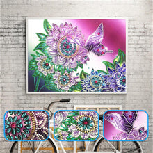 Load image into Gallery viewer, Crystal Rhinestone Diamond Painting Kit | Flower Butterfly