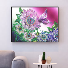 Load image into Gallery viewer, Crystal Rhinestone Diamond Painting Kit | Flower Butterfly