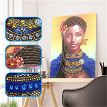 Load image into Gallery viewer, Crystal Rhinestone Diamond Painting Kit | Black Girl