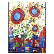 Load image into Gallery viewer, Crystal Rhinestone Diamond Painting Kit | City and Sunflower