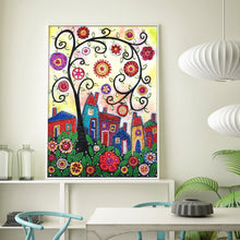 Load image into Gallery viewer, Crystal Rhinestone Diamond Painting Kit | Cartoon house and tree