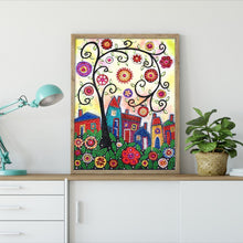 Load image into Gallery viewer, Crystal Rhinestone Diamond Painting Kit | Cartoon house and tree