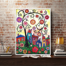 Load image into Gallery viewer, Crystal Rhinestone Diamond Painting Kit | Cartoon house and tree