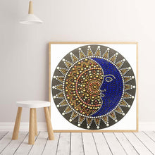 Load image into Gallery viewer, Crystal Rhinestone Diamond Painting Kit | Mandala sun and moon